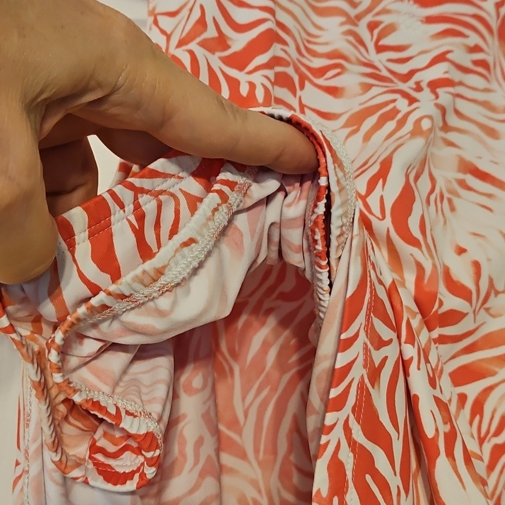 Tommy Bahama Island Zone Coral and White Printed Athletic Tank Top - Picture 13 of 14